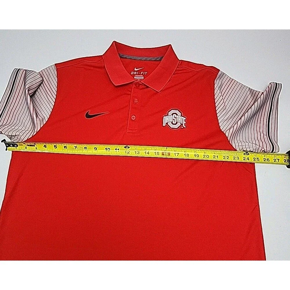 Ohio State Buckeyes Nike Golf Shirt Dri-Fit Men Sz XL Red Football OSU NCAA